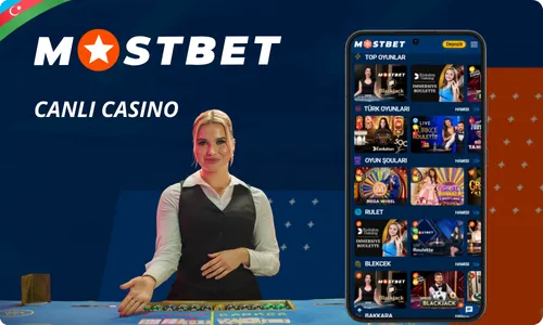 Canlı kazino oyunları Mostbet tətbiqində